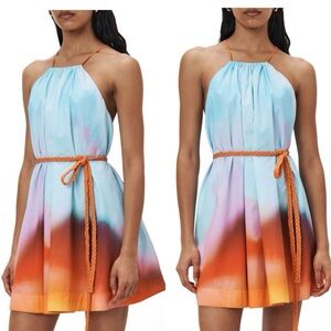 NWT SZ S JONATHAN SINKHAI MINI DRESS SUNSET BLUR ORCHID OMBRÉ SAKS FIFTH AVENUE